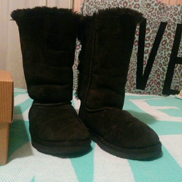 GIRLS size 3 black tall Bailey bow Ugg boots