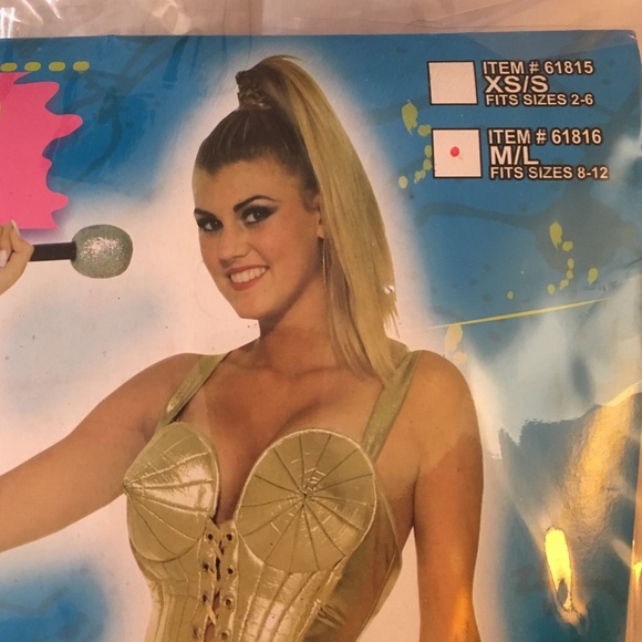 80's Pop Star- Black & Gold-M/L sizes 8-12 - Picture 2 of 4