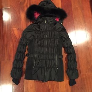 Black Fur Trimmed Puffer Coat