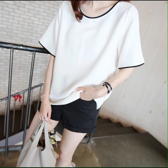 Casual White Dress Shirt Blouse - Picture 2 of 3