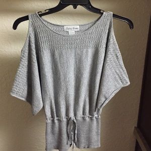 silver/metallic shirt