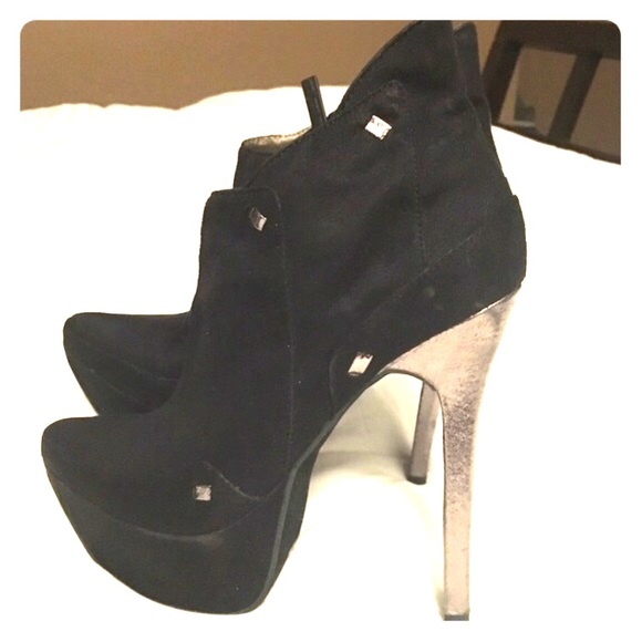 Sexy Platform Metallic Designer Suede Booties