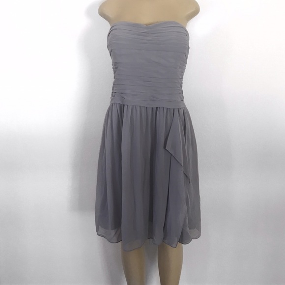 RALPH LAUREN EVENING // Grey Strapless Dress