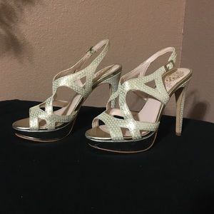 VINCE CAMUTO Devin Snake Embossed High Heels!