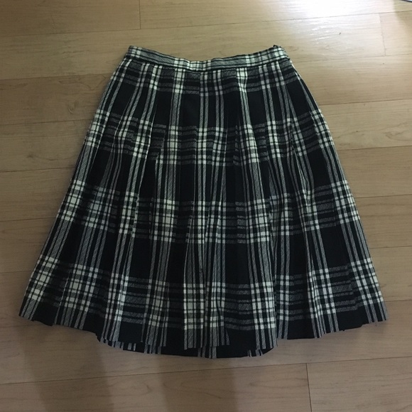 Vintage wool plaid midi skirt - Picture 2 of 3