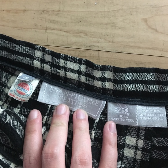 Vintage wool plaid midi skirt - Picture 3 of 3