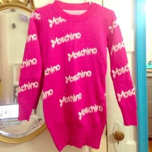 *FAKE* Hot Pink "Moschino" Sweater Dress (MED)