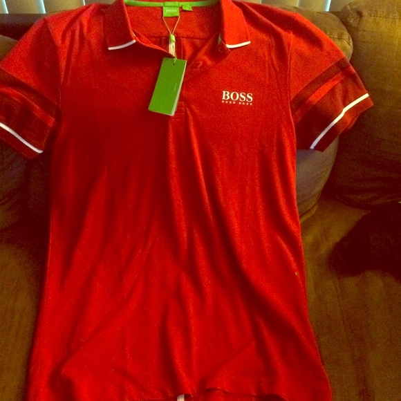 Red Hugo Boss polo shirt slim fit Medium