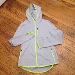 Old Navy Gray Neon Green Jacket W/ Thumbholes (S)