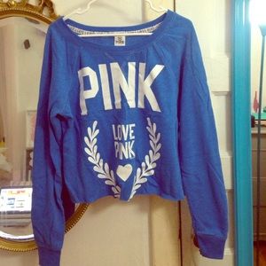 PINK Victoria's Secret Blue Graphic Sweatshirt (M)