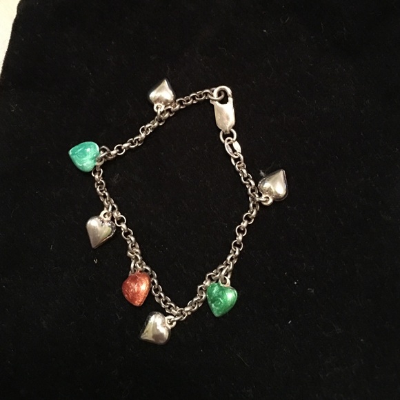Heart sterling silver bracelet