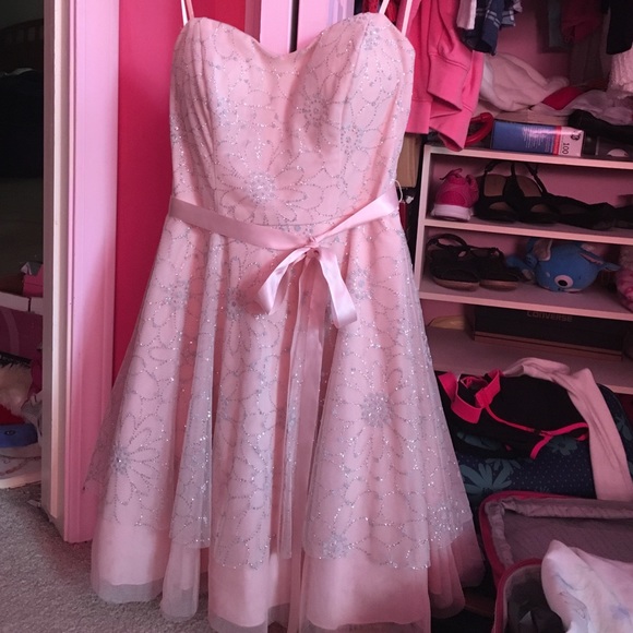 jcpenney Dresses Strapless Pink Sparkly Dress Poshmark