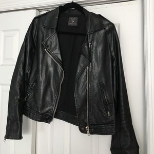 Faux black leather jacket