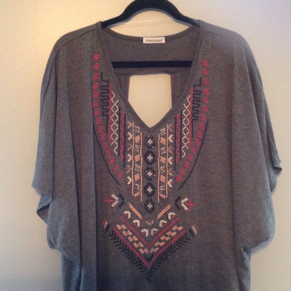 Grey/ pink  Maurice tribal top