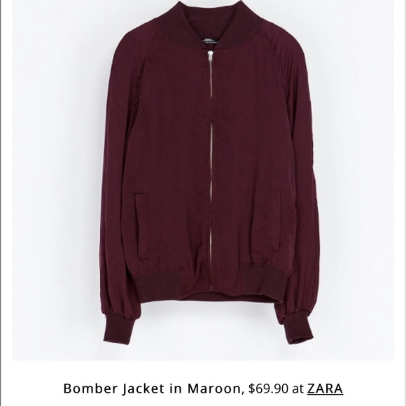 Zara bomber jacket- Burgundy- size M