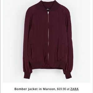 Zara bomber jacket- Burgundy- size M
