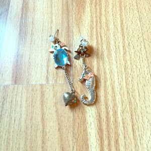 Betsey Johnson  turtle and seahorse earrings