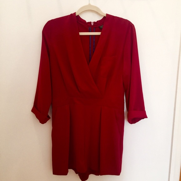 Topshop Red Romper