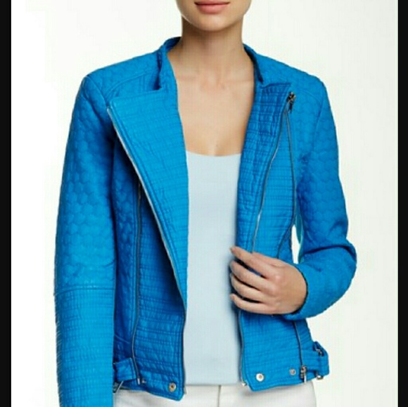 Electric Blue Leather Jacket