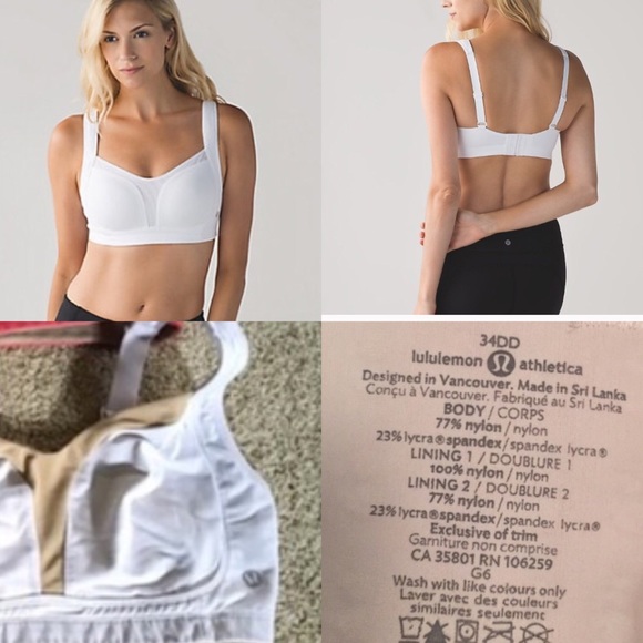 34DD white ta ta tamer lulu lululemon bra