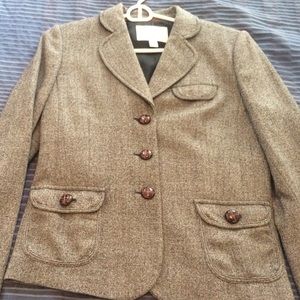 Banana republic grey and black tweed blazer