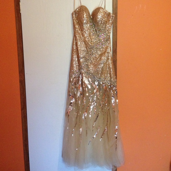 Gold prom dress
