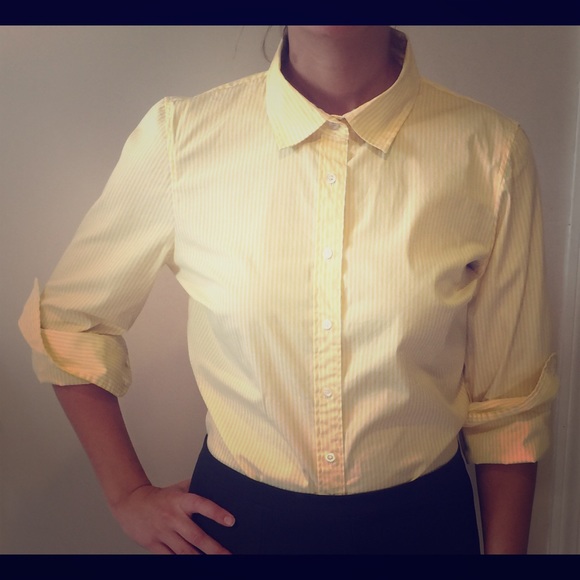 Yellow striped button down
