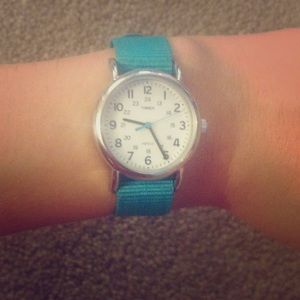 Aqua interchangeable canvas Timex watch