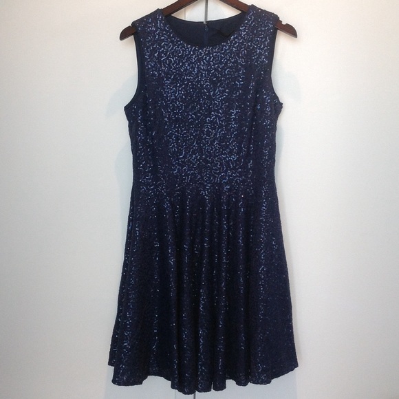 Cynthia Steffe navy knit sequin dress