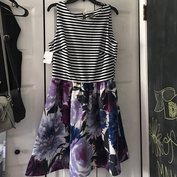 Striped, floral dress