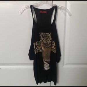 Leopard cross tank top