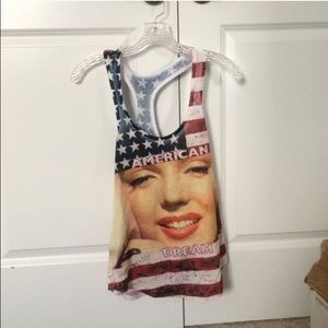 Marilyn Monroe American flag tank top
