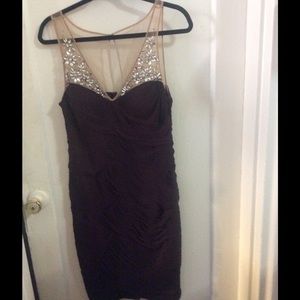 Adrianna Papell Merlot Cocktail rushed dress