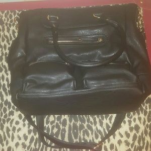 Faux leather shoulder bag