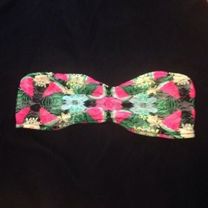 Strapless bra with neon watermelon