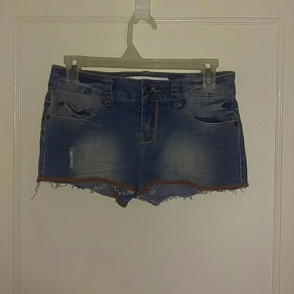 Denim Shorts with Braided Deatil