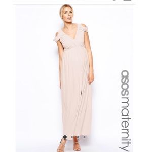 ASOS maternity maxi dress with wrap front - blush