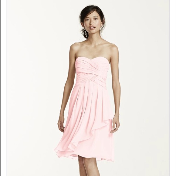 David's bridal petal pink dress