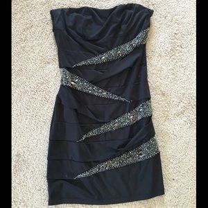 Strapless black dress