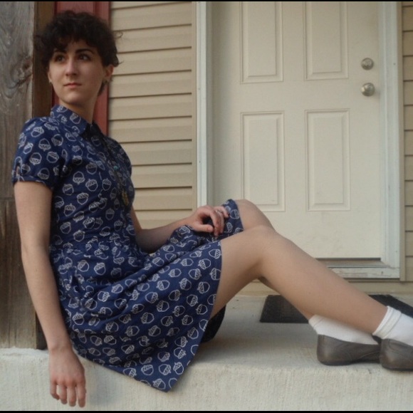 Retro 1950s Novelty Print Modcloth Dress Size 4