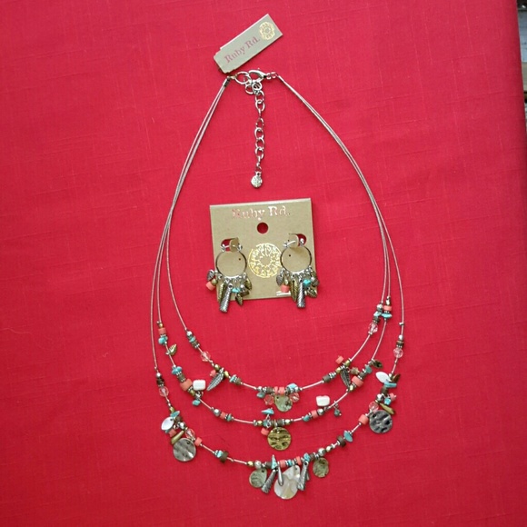 Ruby Rd Multi Strand Necklace Set