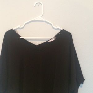 LUSH brand black silky shirt w/ great detail