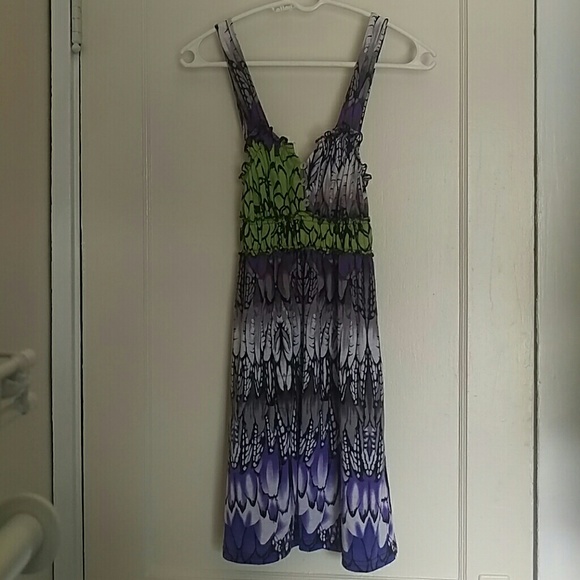 Multi Color Sun Dress with Mother of Pearl Buttons