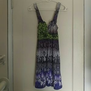 Multi Color Sun Dress with Mother of Pearl Buttons