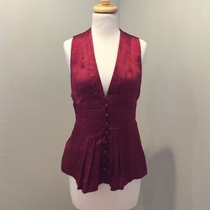 Nanette Lepore red silk top sz 4