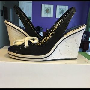 Coach sling back wedges