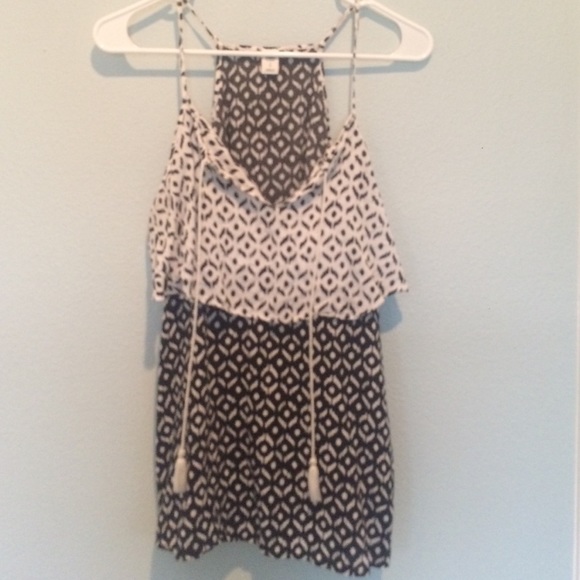 Fun black and white tank top