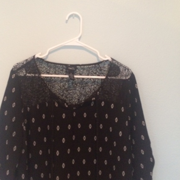 Tunic / dress - black with white pattern