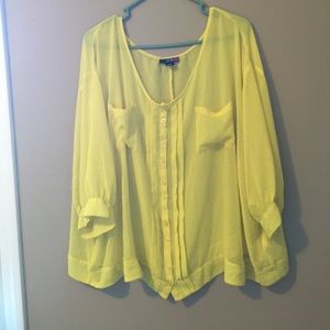 Beautiful Yellow Sheer Blouse