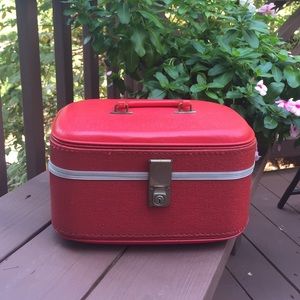 Vintage Lipstick Red Train Case